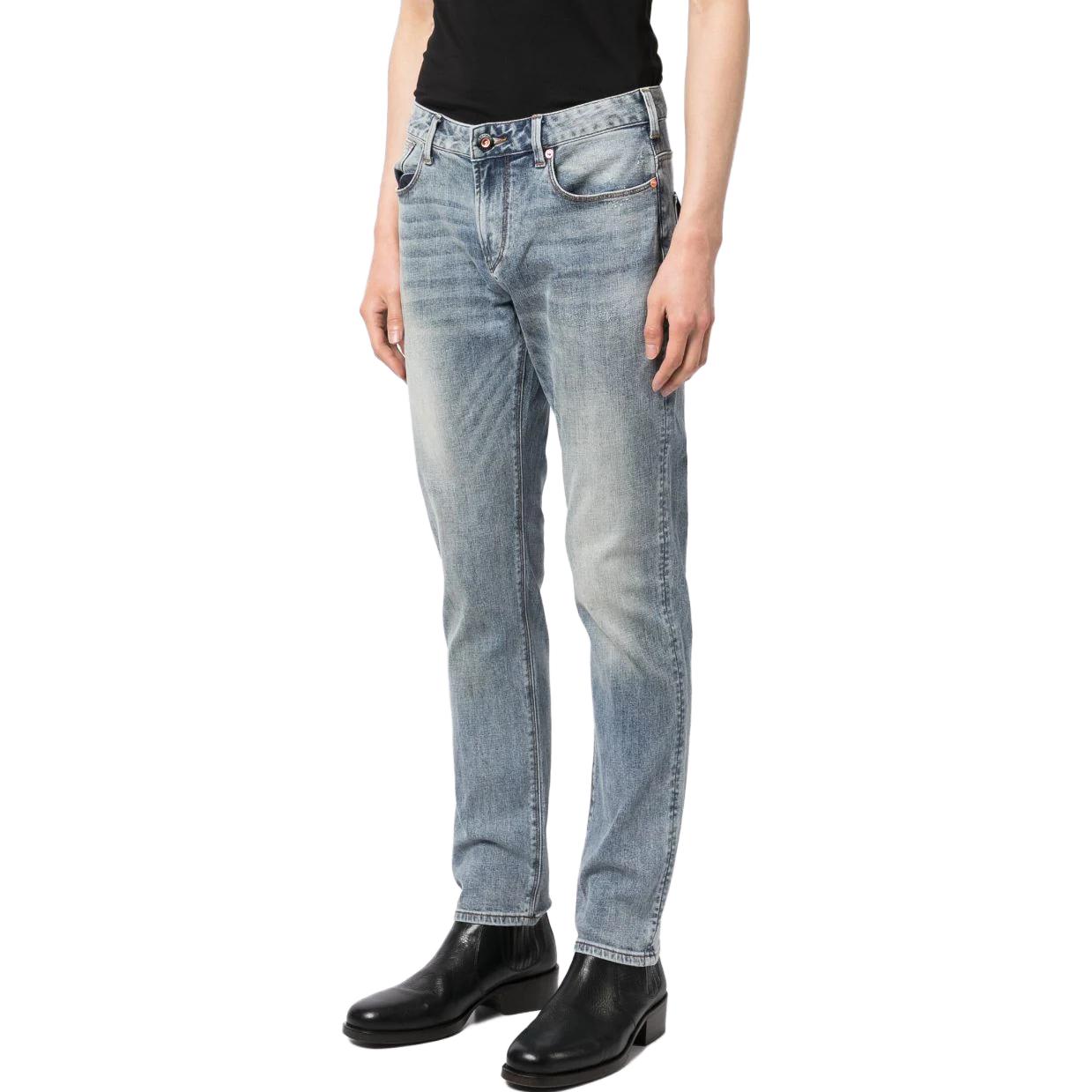 Emporio Armani SS23  Slim-Fit Logo Zipper Jeans Blue Grey. 3R1J06-1DMXZ-0943 圖 4
