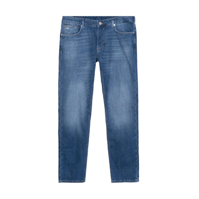 EMPORIO ARMANI SS23 Slim Fit Distressed Washed Blue Denim Jeans. 3R1J06-1D09Z-0942