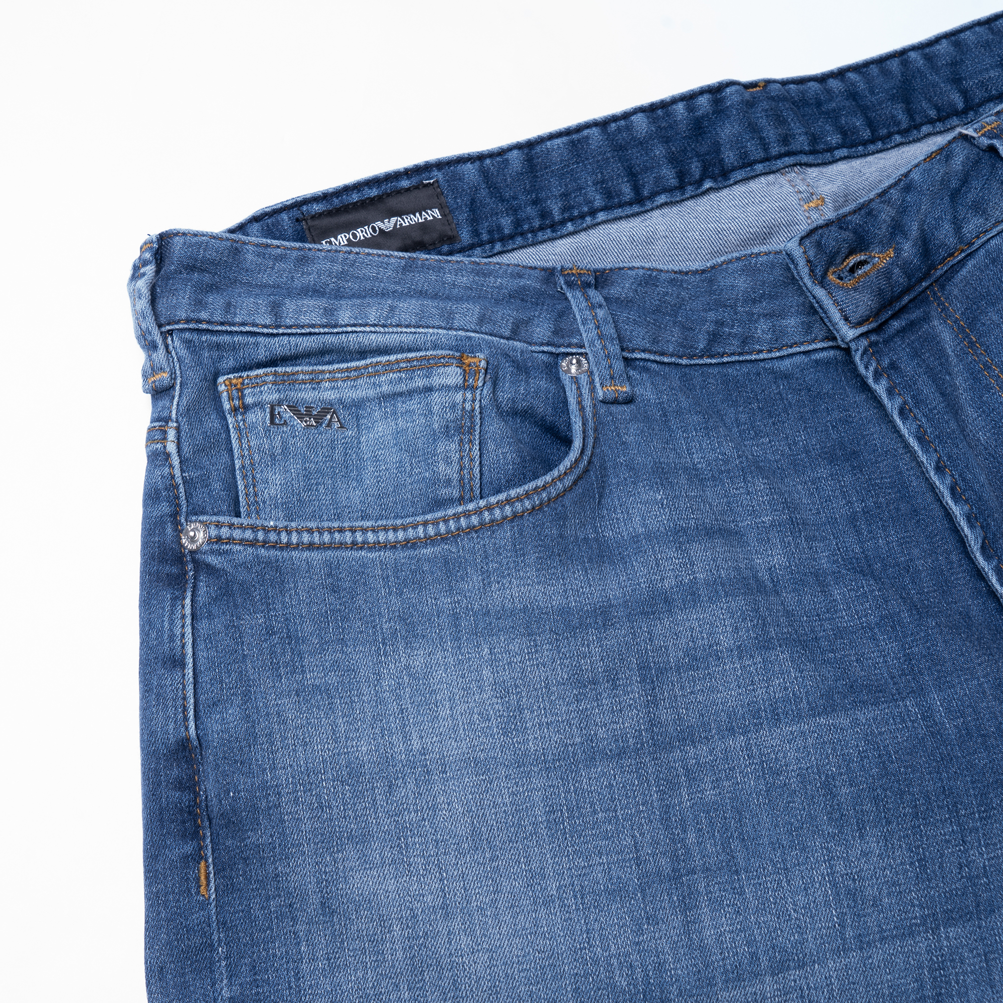 EMPORIO ARMANI SS23  Slim Fit Distressed Washed Blue Denim Jeans. 3R1J06-1D09Z-0942 圖 4