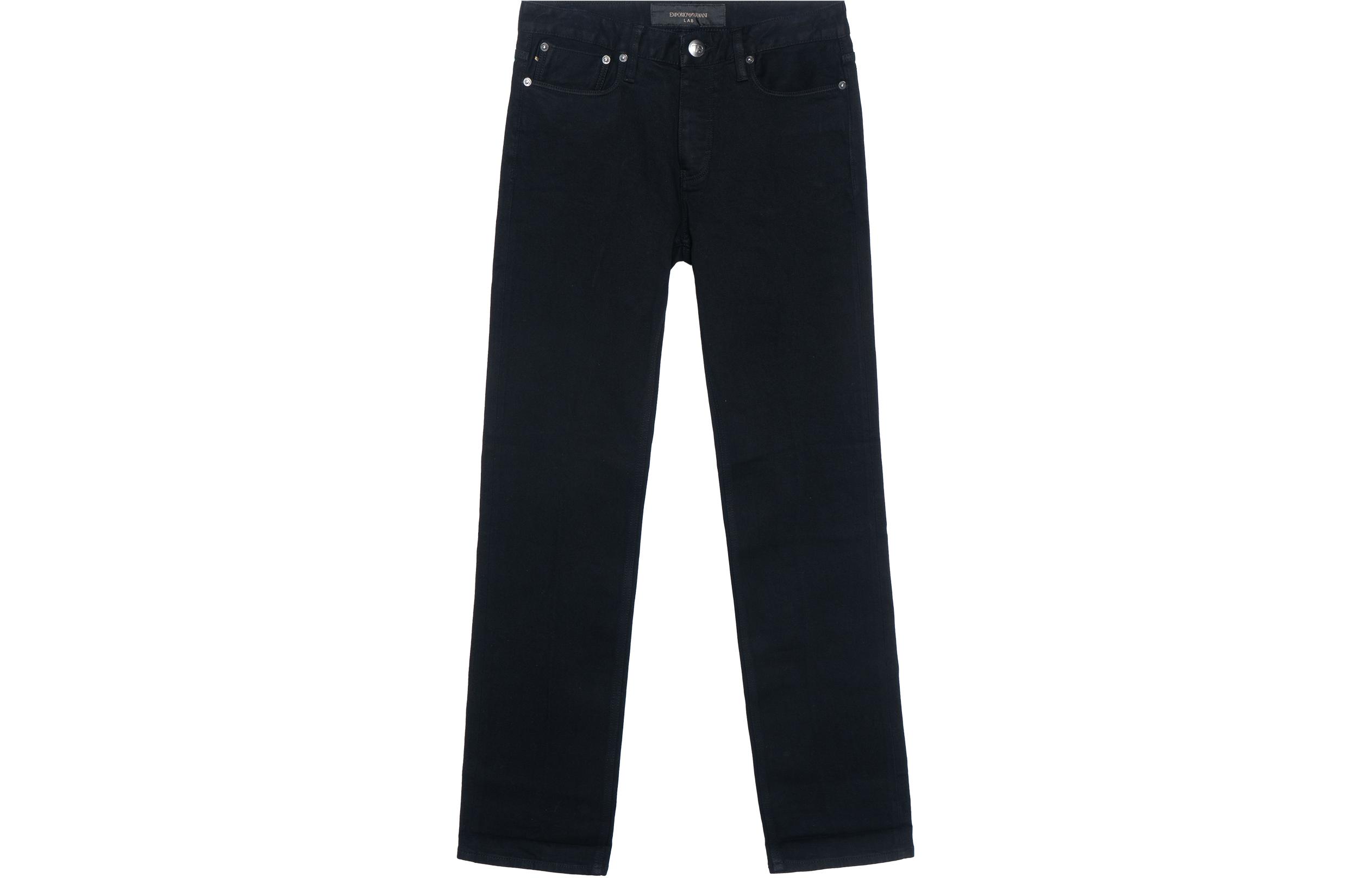 Emporio Armani SS23  Slim Fit Straight Black Denim Jeans with Zipper Pocket 3R1J75-1DQIZ-0005