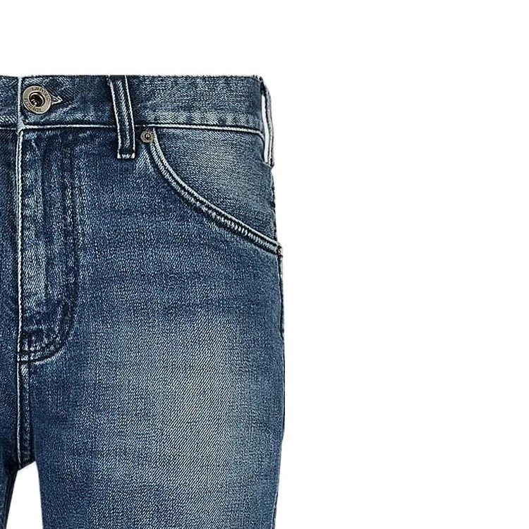 Cheap EMPORIO ARMANI SS23 Seluar Jeans Denim Biru Potongan Lurus Mid-Rise Lelaki 3R1J16-1D0FZ-0942