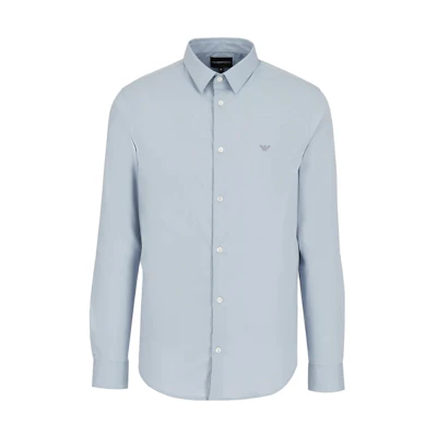 EMPORIO ARMANI SS23 Solid Color Long Sleeve Shirt - Blue 8N1C091-NI9Z1-0785