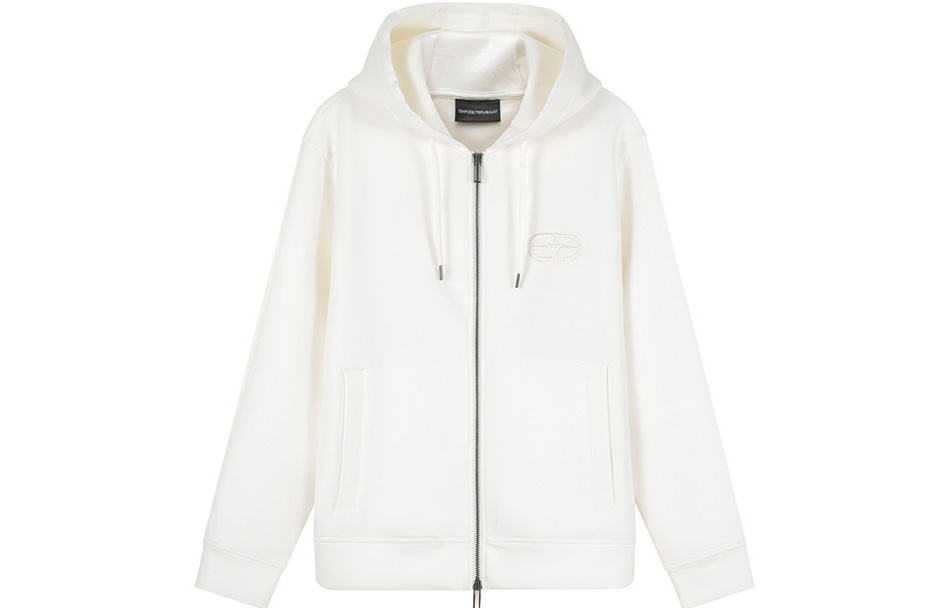EMPORIO ARMANI SS23  Solid Logo Embroidered Hoodie Jacket Off-White 8N1ML6-1JHSZ-0101 圖 2