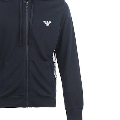 EMPORIO ARMANI SS23 Solid Logo Print Drawstring Hoodie - Navy Blue 111666-3R571-0135 Cheap EMPORIO ARMANI SS23 Solid Logo Print Drawstring Hoodie - Navy Blue 111666-3R571-0135