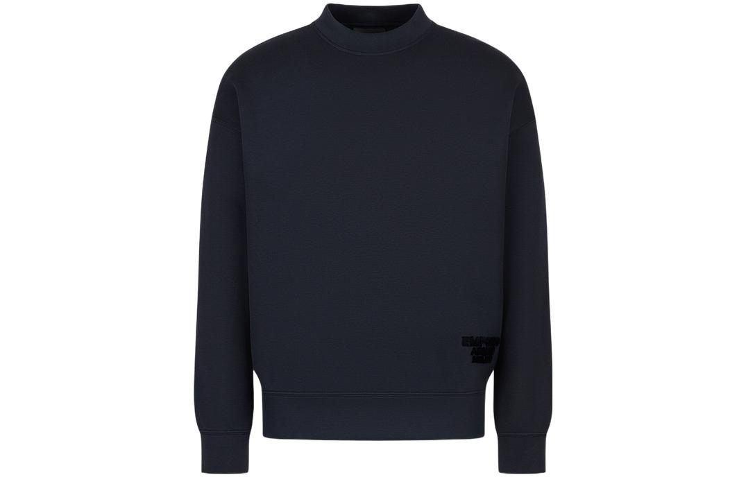 Emporio Armani SS23  Solid Pullover Navy Blue Long Sleeve Sweatshirt 3R1MBH-1JRHZ-0920