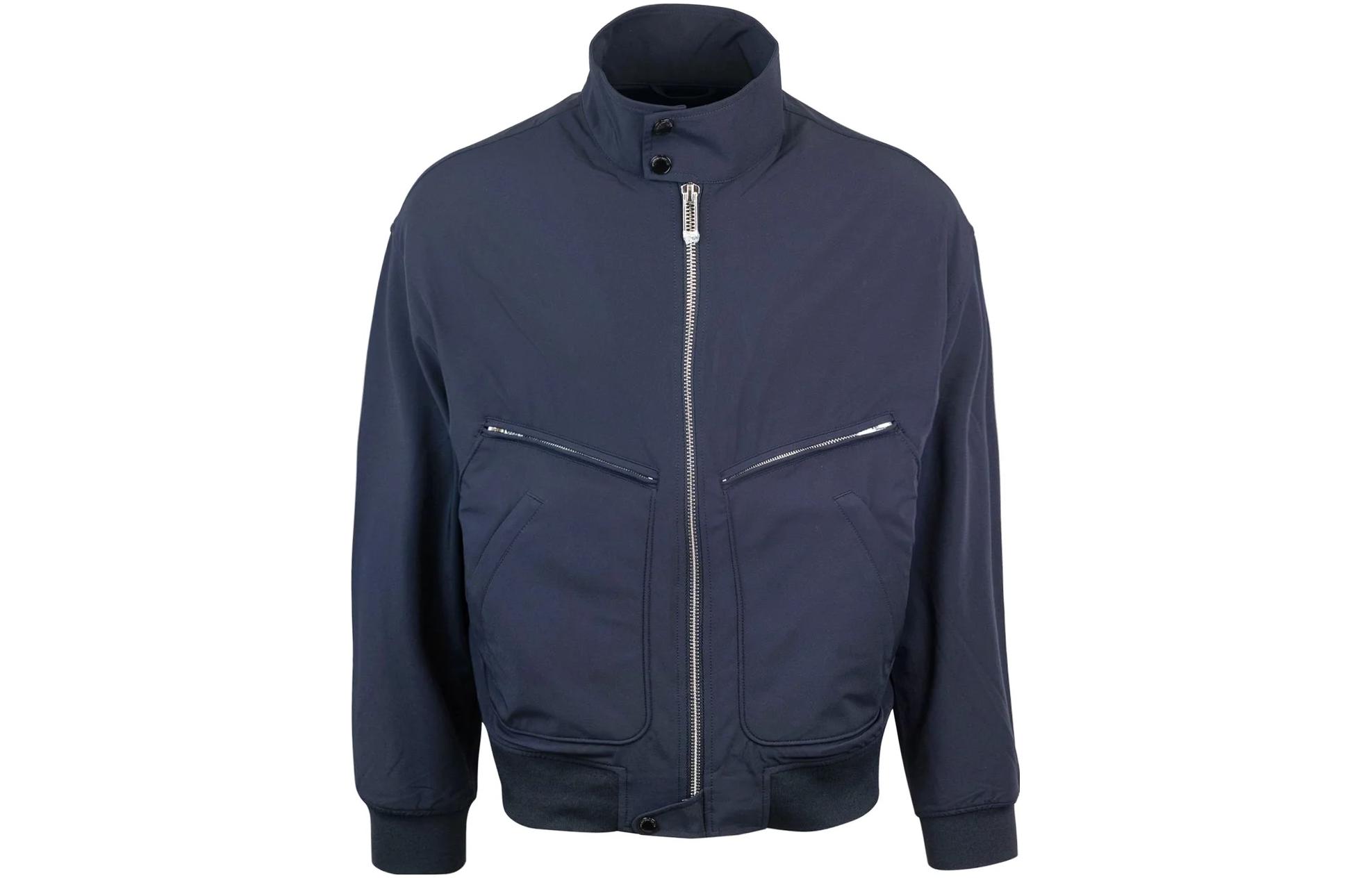 EMPORIO ARMANI SS23  Solid Zip Pocket Bomber Jacket Blue. 3R1BN1-1NNIZ-0920