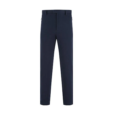 Emporio Armani SS23 Straight-Leg Mid-Rise Casual Pants in Dark Blue. H31P52-C1069-920