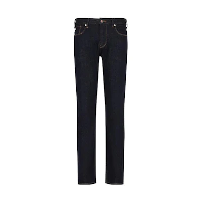 EMPORIO ARMANI SS23 Straight Denim Jeans with Pocket Embroidery Blue 3R1J06-1DMWZ-F951