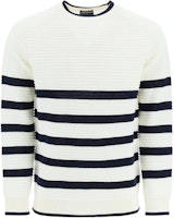 Emporio Armani SS23 Striped Logo Cotton Crewneck Sweater Cream Color. 3R1MXC-1MD1Z-0101 Emporio Armani SS23 Striped Logo Cotton Crewneck Sweater Cream Color. 3R1MXC-1MD1Z-0101