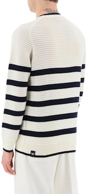 Emporio Armani SS23 Striped Logo Cotton Crewneck Sweater Cream Color. 3R1MXC-1MD1Z-0101 Shop Emporio Armani SS23 Striped Logo Cotton Crewneck Sweater Cream Color. 3R1MXC-1MD1Z-0101