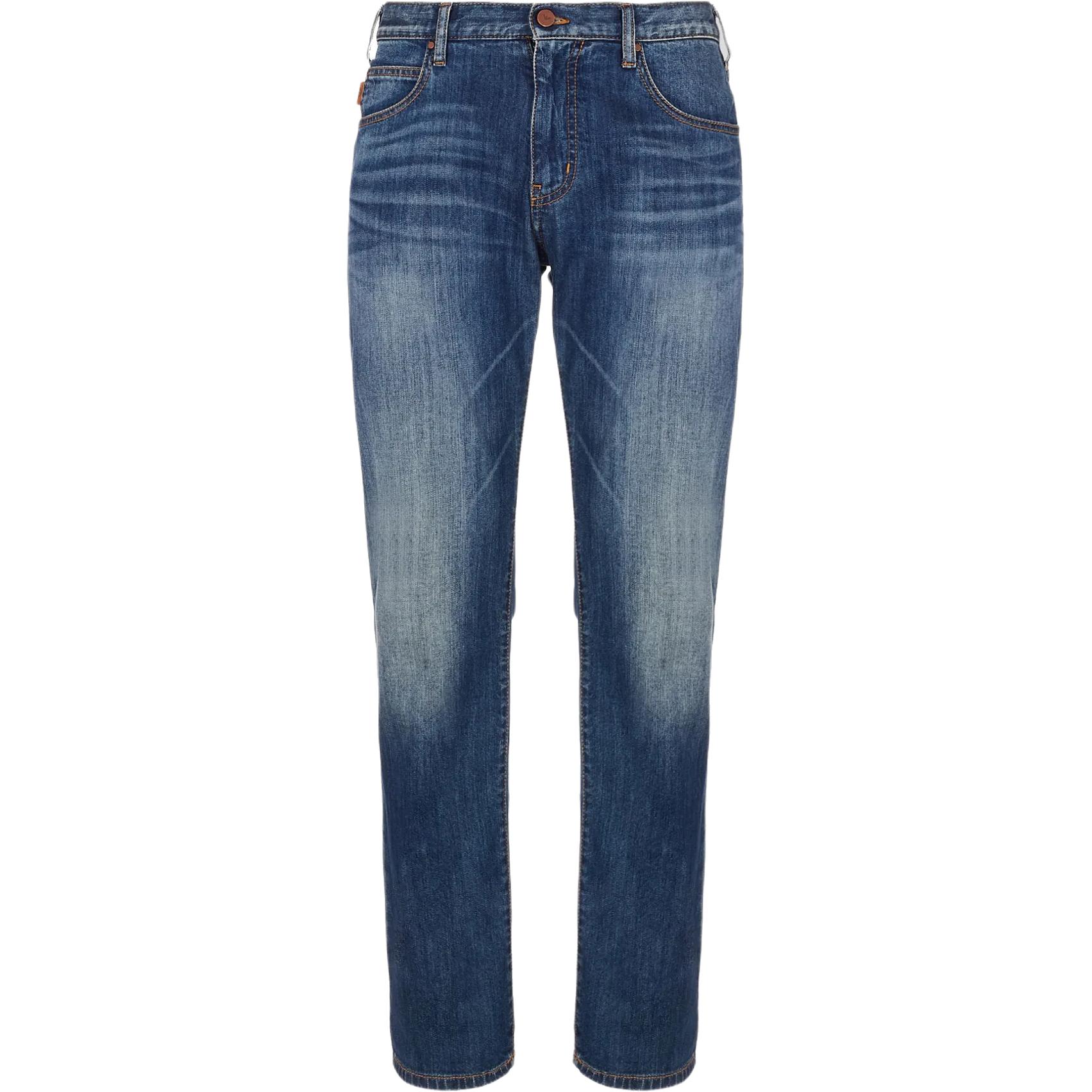 EMPORIO ARMANI SS23  Washed Straight Fit Jeans - Blue. 3G1J45-1D5QZ-0942