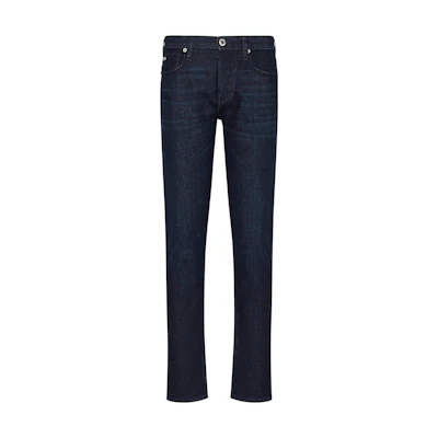 Emporio Armani SS23 Whisker Washed Dark Blue Denim Jeans. 3R1J75-1D16Z-0941