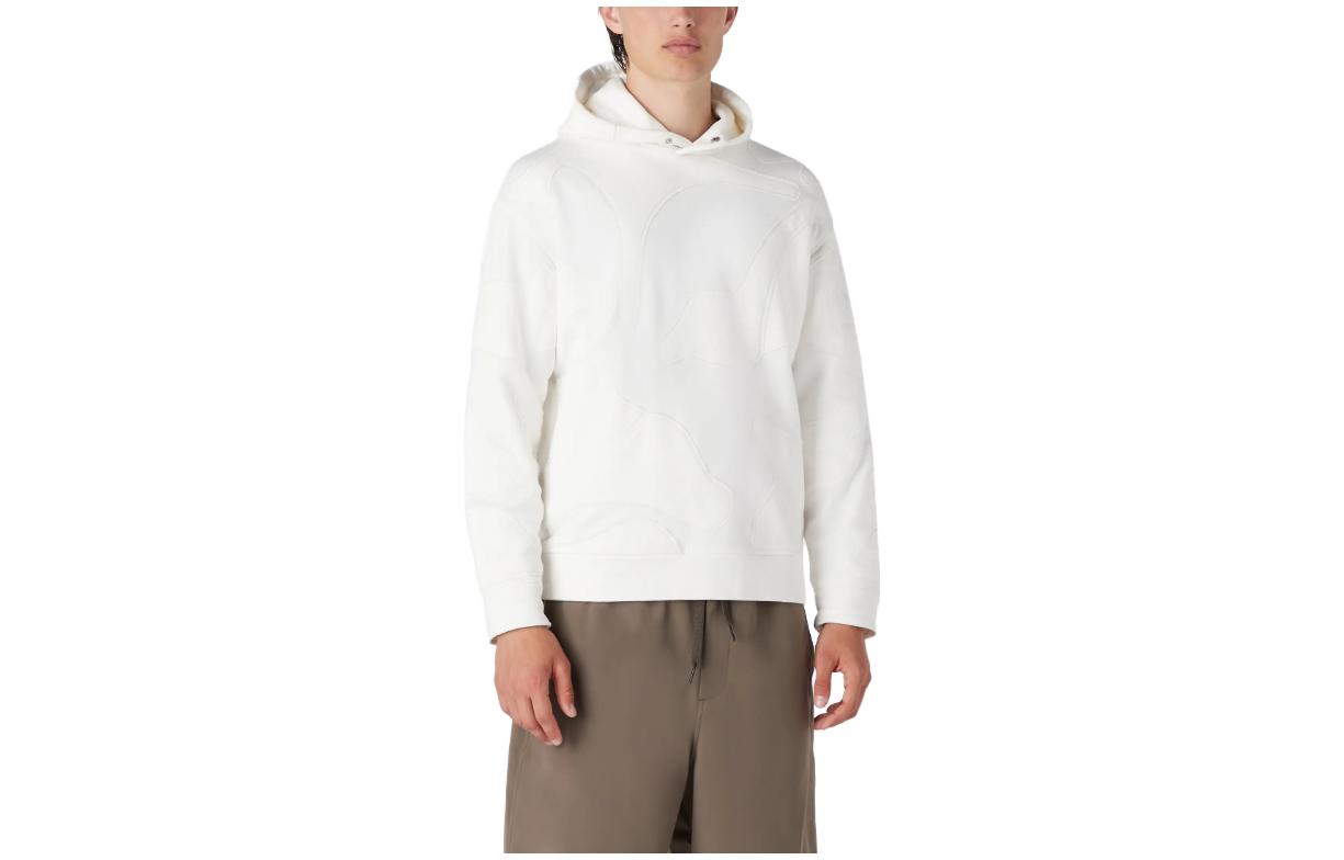 Emporio Armani SS23  White Camouflage Embroidered Hoodie. 3R1MCU-1JLXZ-0101