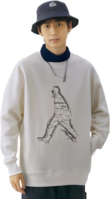 EMPORIO ARMANI SS23 White Embroidered Silhouette Crewneck Sweatshirt. 3R1MDQ-1JHSZ-0101 Details for EMPORIO ARMANI SS23 White Embroidered Silhouette Crewneck Sweatshirt. 3R1MDQ-1JHSZ-0101