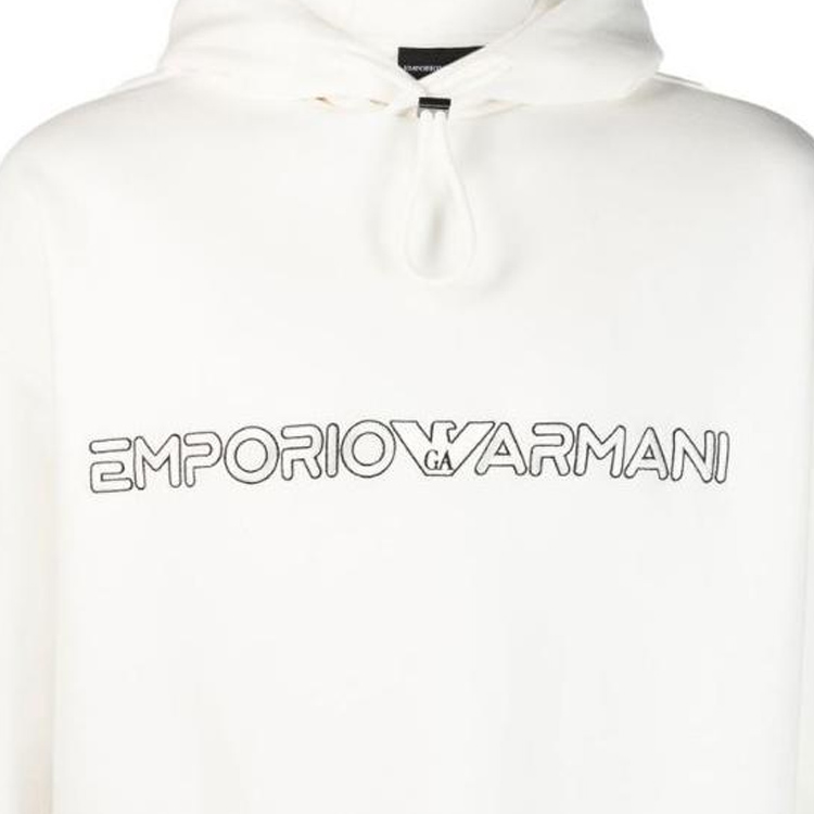 Emporio Armani SS23  White Logo Embroidered Drawstring Hoodie. 3R1MBC-1JHSZ-0101 圖 6