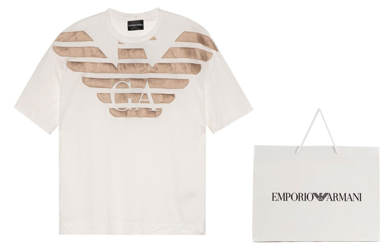 Emporio Armani SS23  White Logo Print Crewneck T-Shirt. 3R1TZ2-1JUVZ-01G0 圖 4