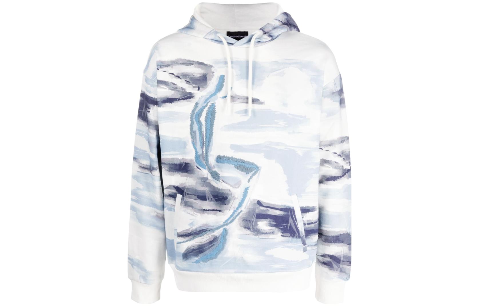 Emporio Armani SS23 Abstract Print Hoodie Men’s Blue 3R1M8P-1J5SZ-F1D2 圖 2