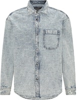 EMPORIO ARMANI SS23 All-Over Logo Shirt Blue Menswear 6L1CE3-1DMAZ-0943 EMPORIO ARMANI SS23 All-Over Logo Shirt Blue Menswear 6L1CE3-1DMAZ-0943