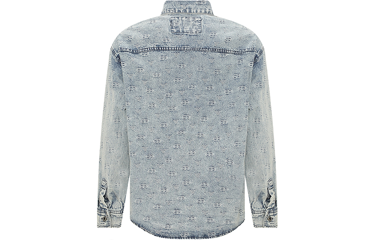 Lookbook EMPORIO ARMANI SS23 All-Over Logo Shirt Blue Menswear 6L1CE3-1DMAZ-0943