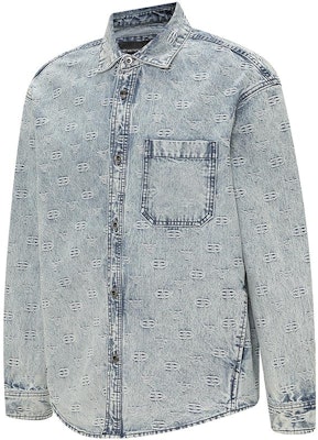 EMPORIO ARMANI SS23 All-Over Logo Shirt Blue Menswear 6L1CE3-1DMAZ-0943 Shop EMPORIO ARMANI SS23 All-Over Logo Shirt Blue Menswear 6L1CE3-1DMAZ-0943