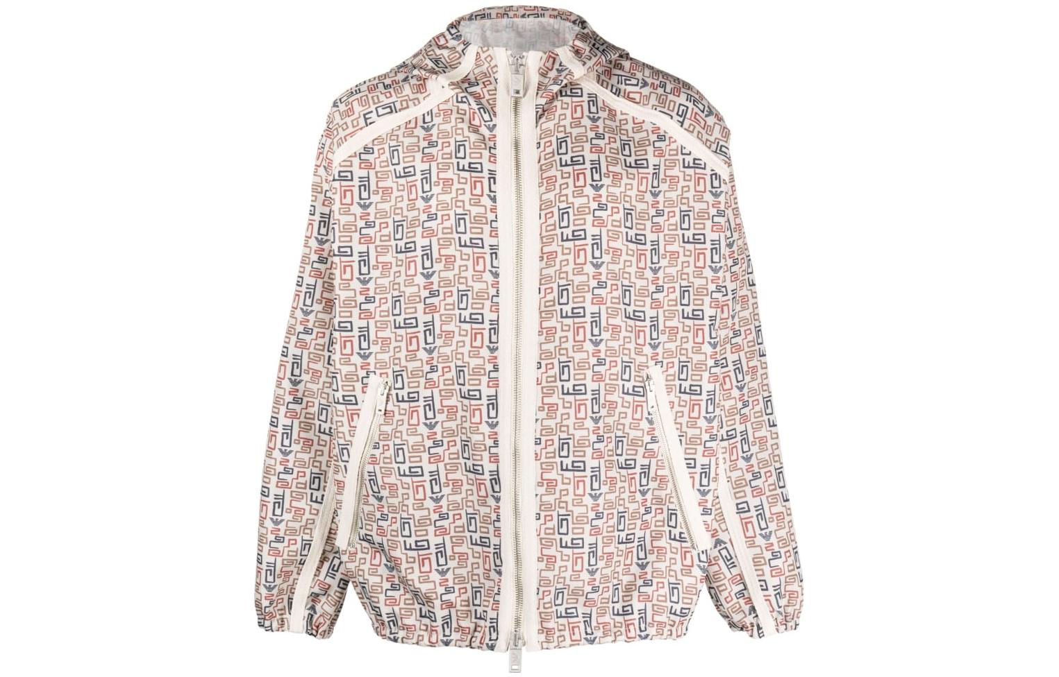 Emporio Armani SS23 All-Over Print Bomber Jacket Beige 3R1B6F-1N6HZ-F184