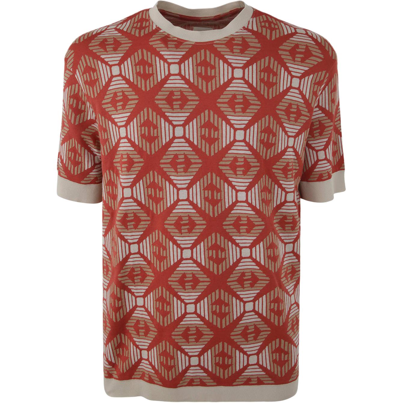 Buy EMPORIO ARMANI SS23 All-Over Print Crewneck Short Sleeve T-Shirt Orange Mens 3R1T6G-1JXBZ-F213