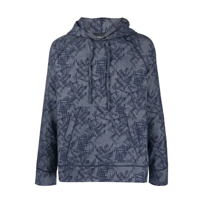 Emporio Armani SS23 All-Over Print Hoodie Blue 3R1B6P-1NV4Z-0920