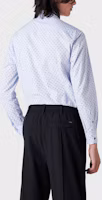 Shop Emporio Armani SS23 藍色男款全版印花長袖襯衫 3R1C86-1K0BZ-F747