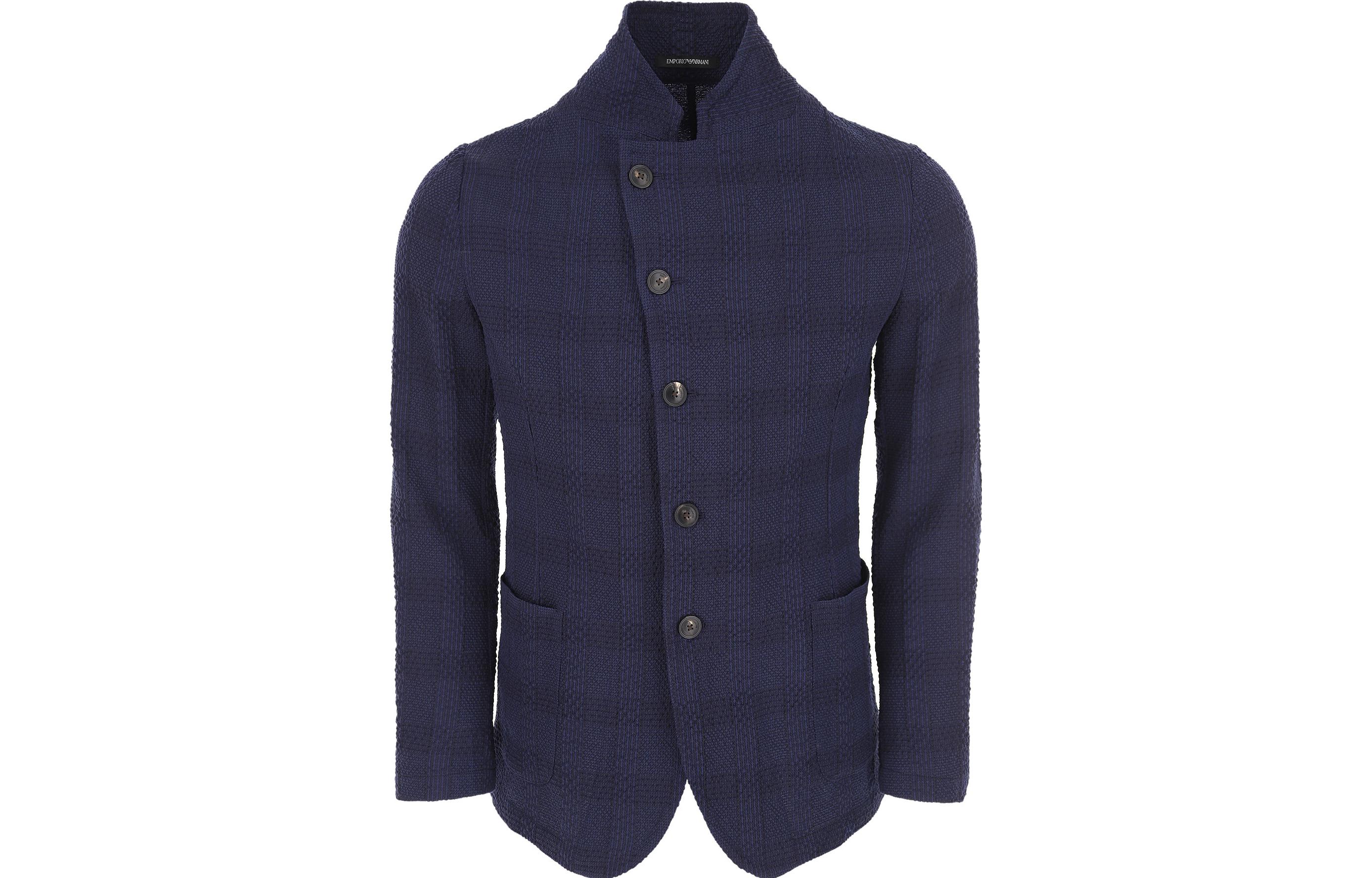 Emporio Armani SS23 Asymmetric Button Solid Blazer - Navy Blue D41G57-D1054-1920