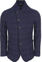 Emporio Armani SS23 Asymmetric Button Solid Blazer - Navy Blue D41G57-D1054-1920 Emporio Armani SS23 Asymmetric Button Solid Blazer - Navy Blue D41G57-D1054-1920