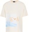 Buy Emporio Armani SS23 Beach Print Logo Embroidered Cotton T-Shirt Men Warm White 3R1T6S-1J38Z-0101