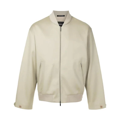 Emporio Armani SS23 Beige Slim Fit Baseball Collar Zip Jacket D41R69-D1233-105