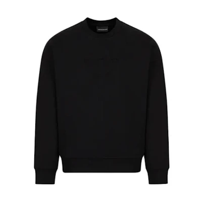 Emporio Armani SS23 Black Crewneck Pullover Sweatshirt 3R1MDJ-1JWPZ-0097
