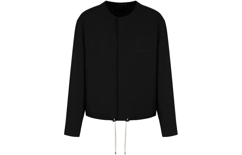 Emporio Armani SS23 Black Drawstring Hem Pullover Jacket D41R54-D1200-1999