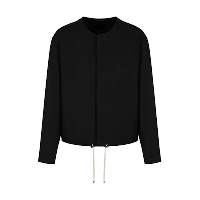 Emporio Armani SS23 Black Drawstring Hem Pullover Jacket D41R54-D1200-1999