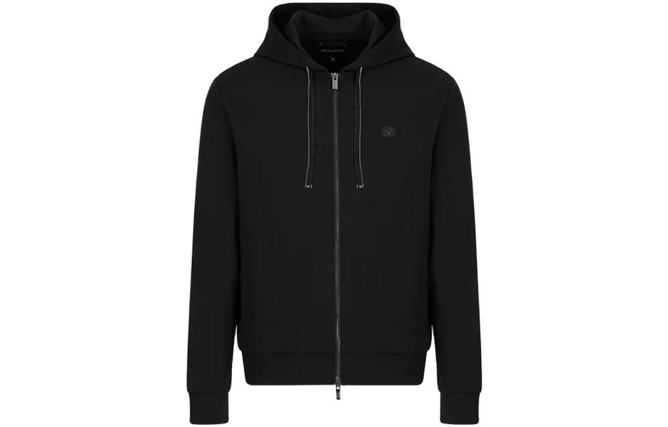 Emporio Armani SS23 Black Logo Hoodie Long Sleeve Pullover 8N1MG0-1JBTZ1-0999