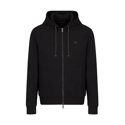Emporio Armani SS23 Black Logo Hoodie Long Sleeve Pullover 8N1MG0-1JBTZ1-0999