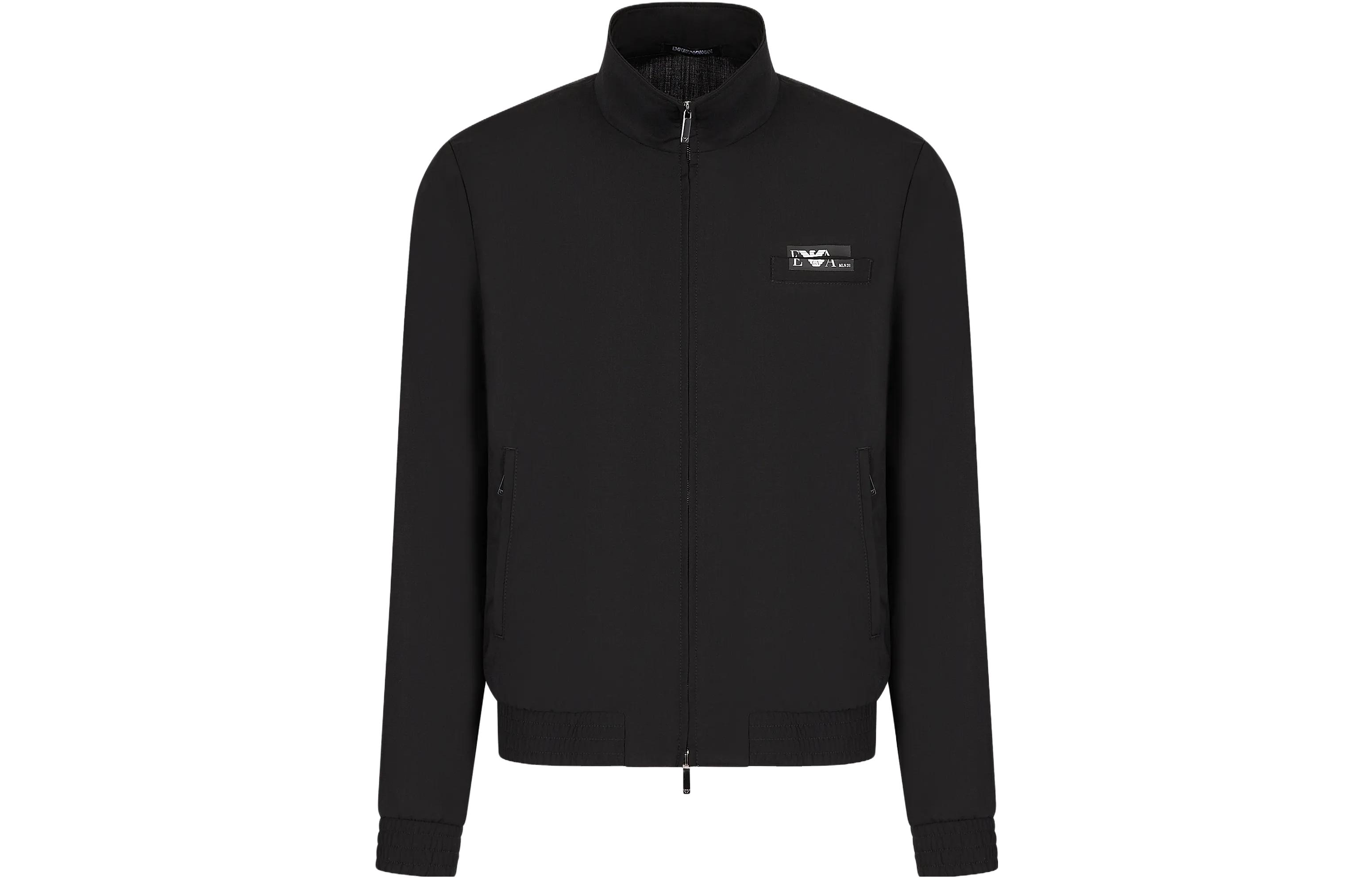 Emporio Armani SS23 Black Logo Patch Full-Zip Jacket D41R29-D1200-1999