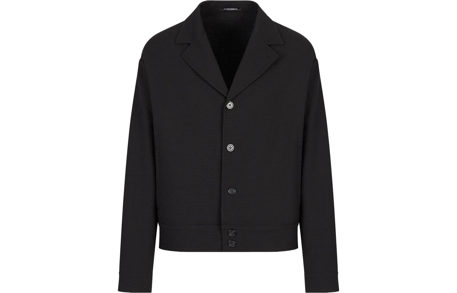 Emporio Armani SS23 Black Single-Breasted Jacket for Men D41R01-D1488-1999