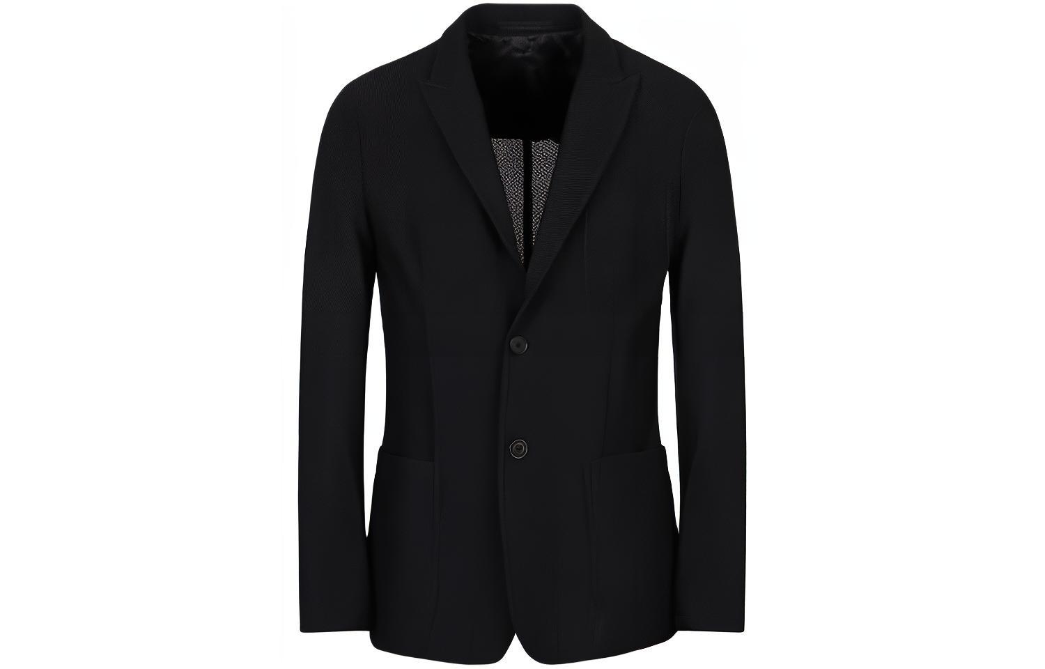 Emporio Armani SS23 Black Single-Breasted Long-Sleeve Jacket 9CGGG0AXJ-00081-UC99