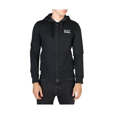 Emporio Armani SS23 Black Solid Color Logo Print Sweatshirt 274706-6P227-00020