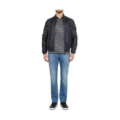 Emporio Armani SS23 Black Solid Color Stand Collar Jacket UCR19P-UCP11-922