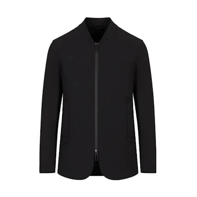 Emporio Armani SS23 Black Solid Color Zip-Up Jacket 3R1GC11-NNIZ1-0999