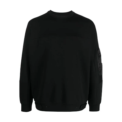 Emporio Armani SS23 Black Solid Cotton Blend Pullover Sweatshirt 3R1MCS-1JHSZ-0999