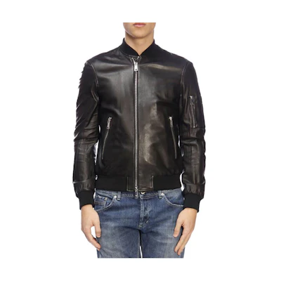 Emporio Armani SS23 Black Solid Zip-Up Jacket 21B50P-21P5D-999