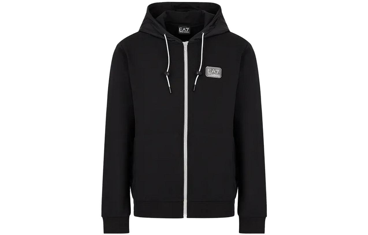 Emporio Armani SS23 Black Zip-Up Hoodie with Logo 3RPM25-PJ05Z-1200