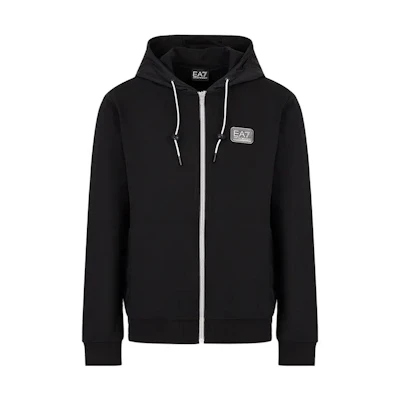 Emporio Armani SS23 Black Zip-Up Hoodie with Logo 3RPM25-PJ05Z-1200