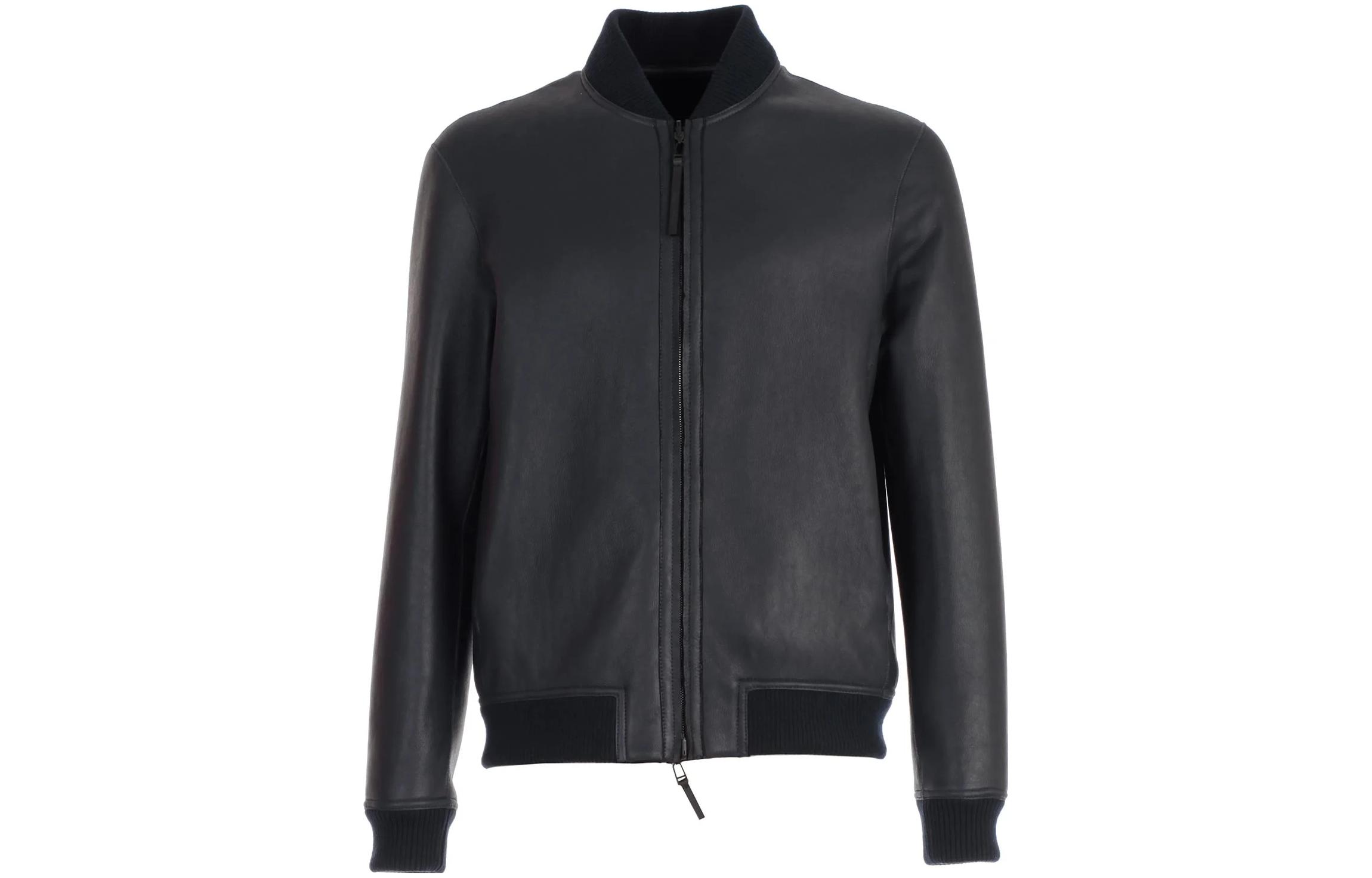 Emporio Armani SS23 Black Zip-Up Jacket with Solid Color Design 41B02P-41P02-922