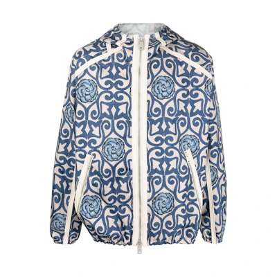 Emporio Armani SS23 Blue Large Print Bomber Jacket 3R1B6F-1N6HZ-F945