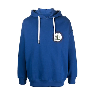 Emporio Armani SS23 Blue Logo Embroidered Casual Hoodie 3R1M6I-1JSFZ-0959